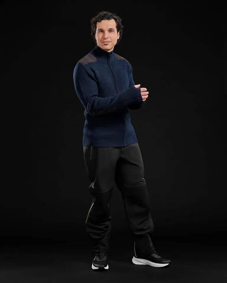 Voss Ulljakke med zip Marineblå