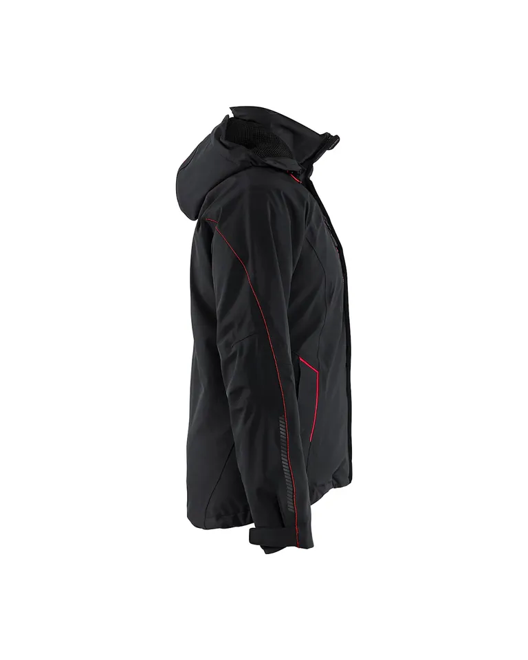 Jakke lettfôret Dame Svart/Rød