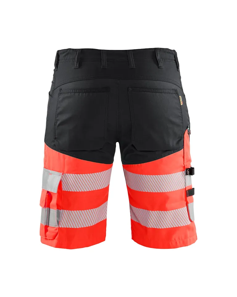 Varselshorts Med Stretch Svart/Varselrød