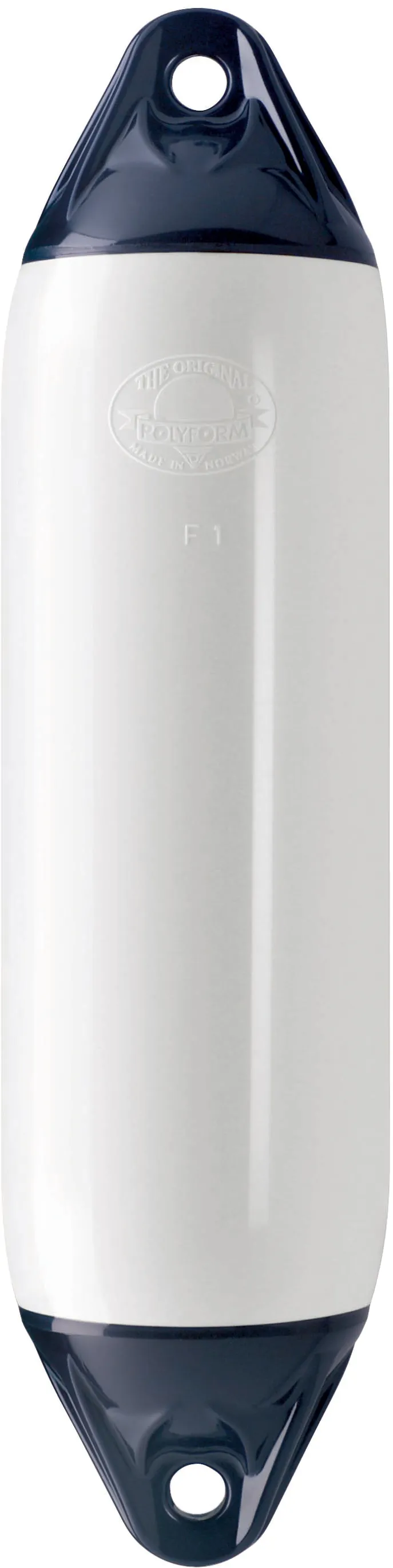 Polyform Fender F-serie hvit m/blå ender