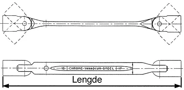 Leddnøkkel 16x17mm TengTools