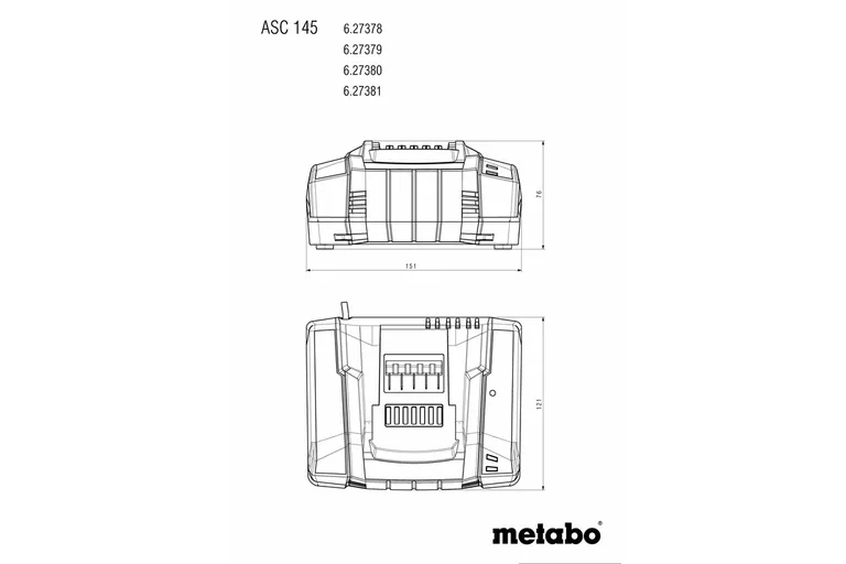Metabo Hurtiglader ASC 145 , 12-36 V, "AIR COOLED", EU