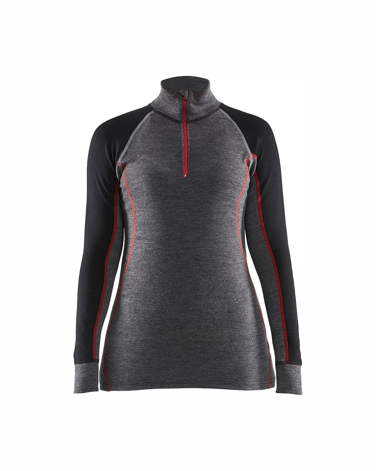 XWARM 100% Merino Undertøygenser Dame Grå/Svart