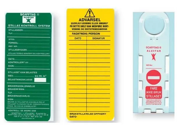 Stillasskilt 20stk. +10stk. holdere