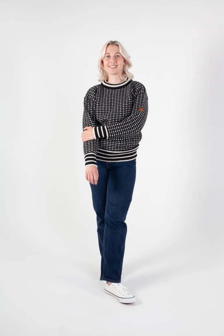Islender Genser Sort/Hvit