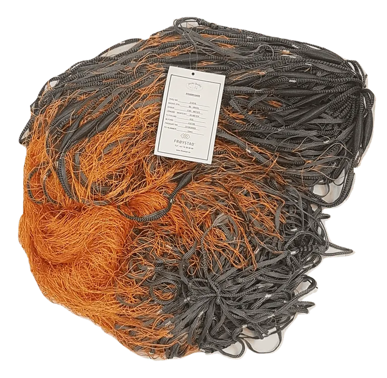 Krabbegarn nr.3  orange  50mtr x 0,8mtr