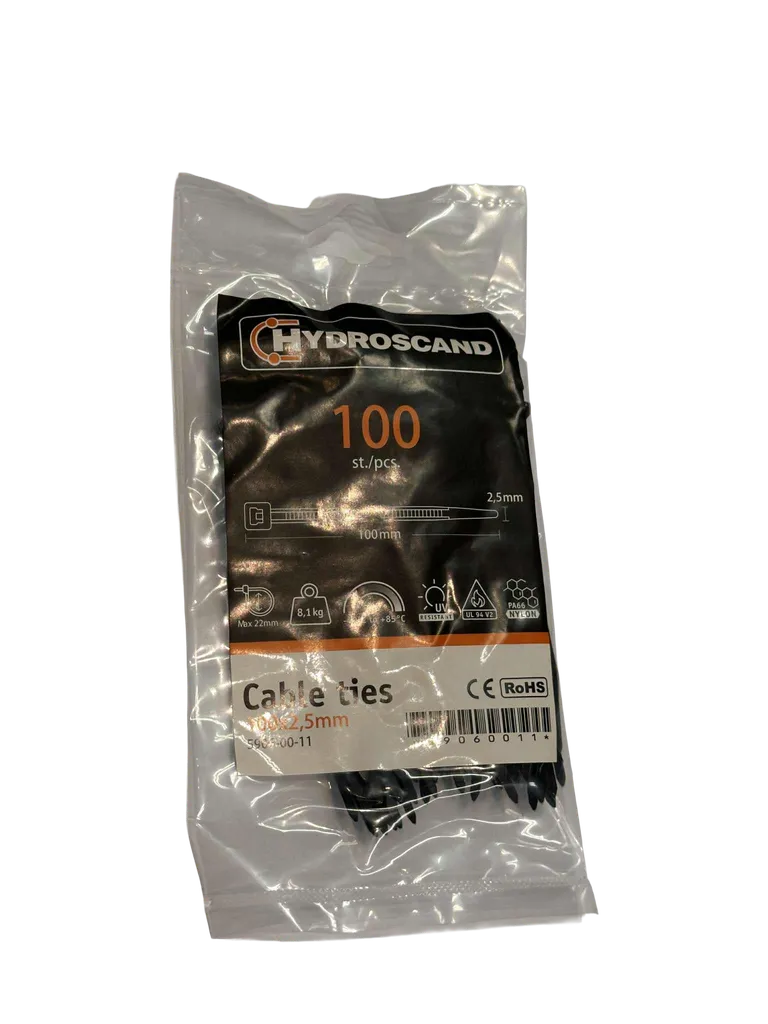 Strips 2,5x100 mm Svart