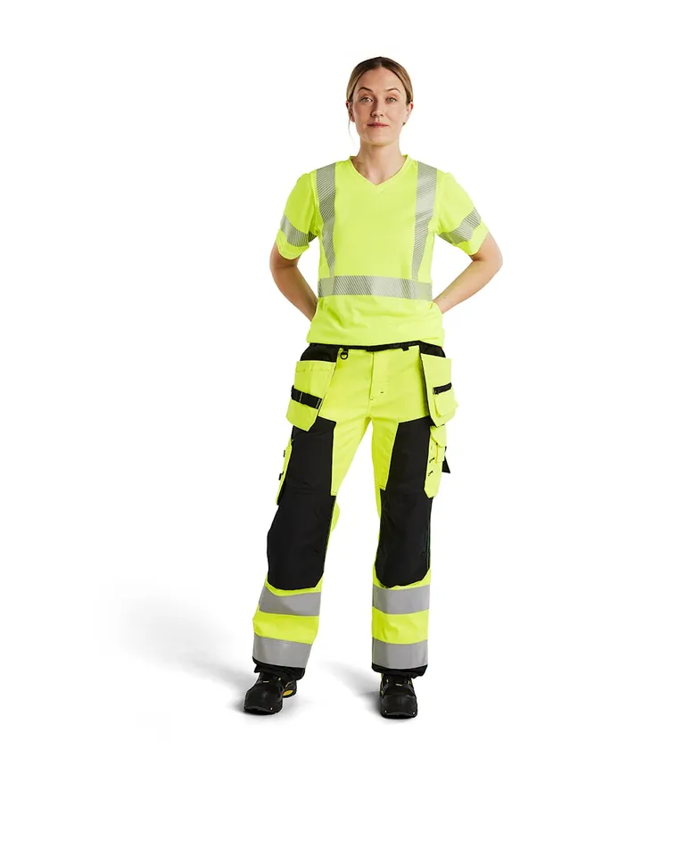 Håndverksbukse Varsel Dame Gul/Sort