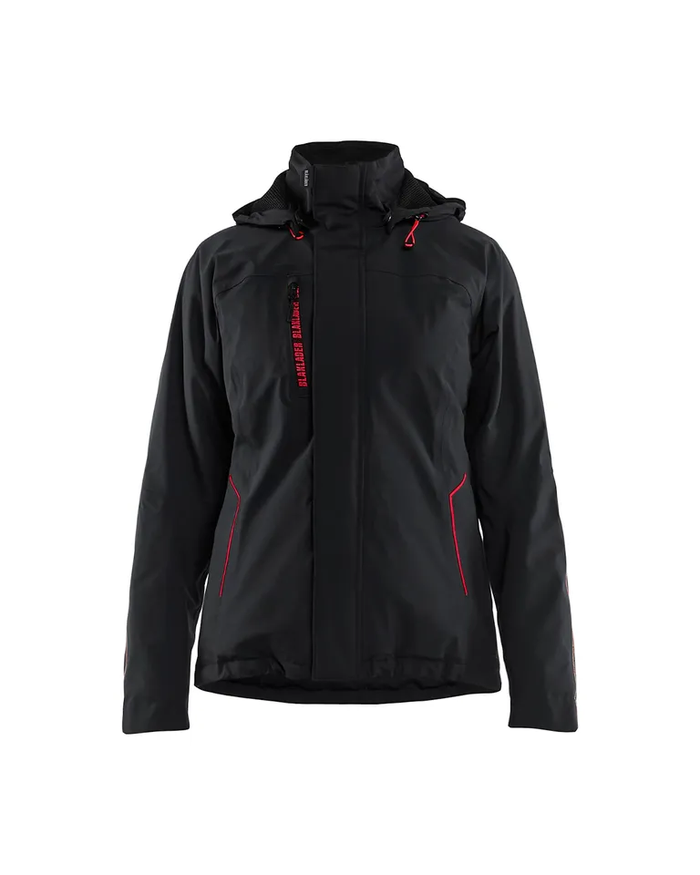 Jakke lettfôret Dame Svart/Rød