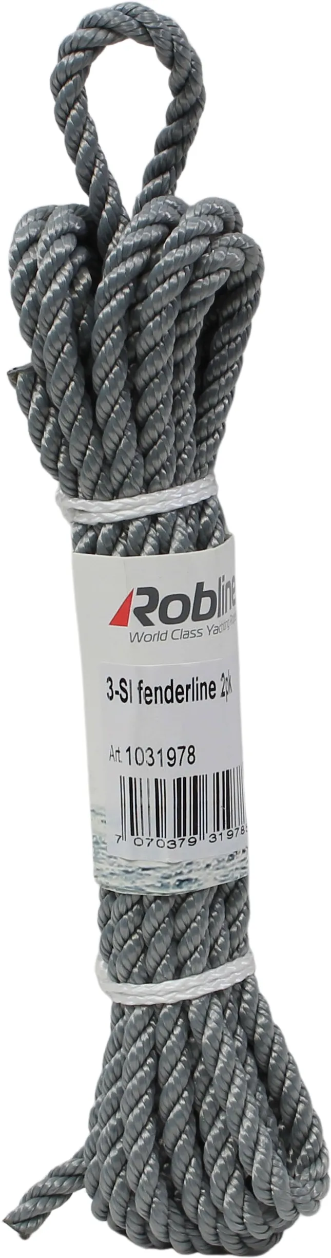 Robline 3-slått fenderline 2-pk grå