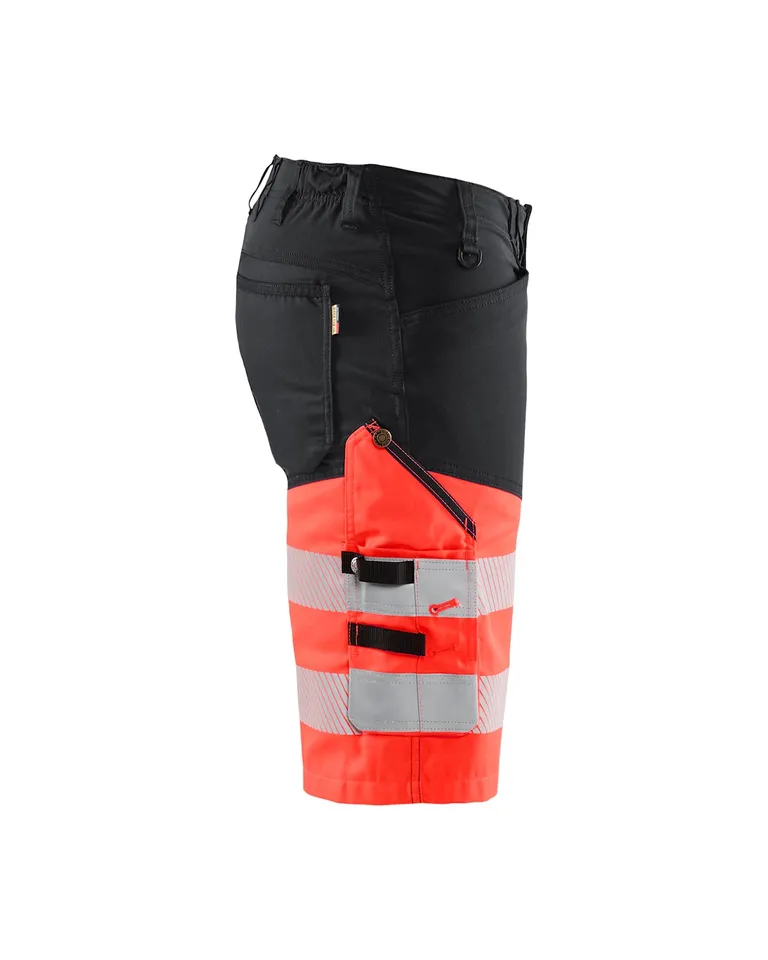 Varselshorts Med Stretch Svart/Varselrød