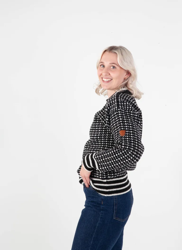 Islender Genser Sort/Hvit