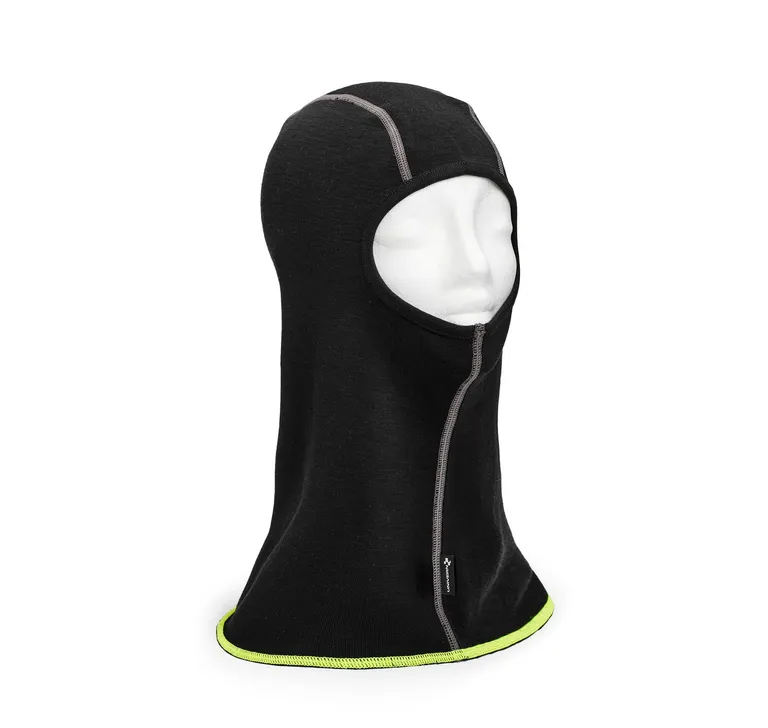 Balaclava Merinowool / Finlandshette. Svart.
