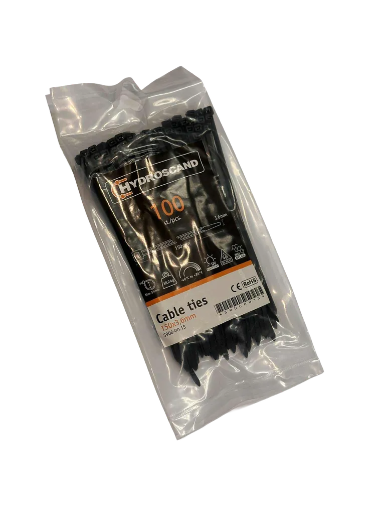 Strips 3,6 x 150 mm Svart