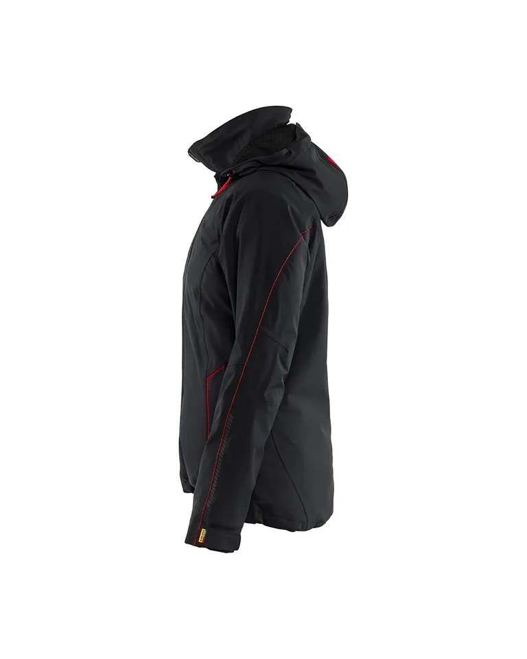Jakke lettfôret Dame Svart/Rød