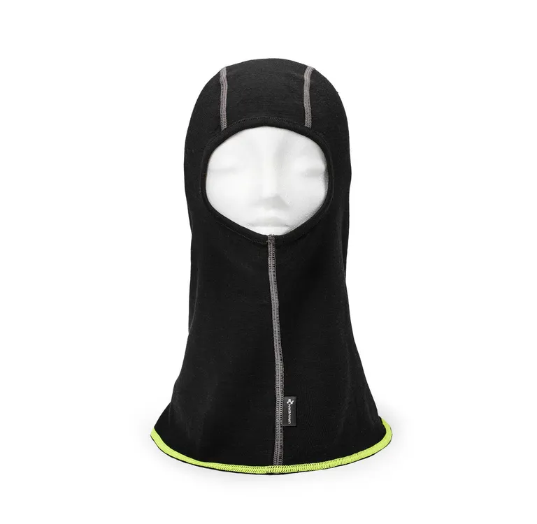 Balaclava Merinowool / Finlandshette. Svart.