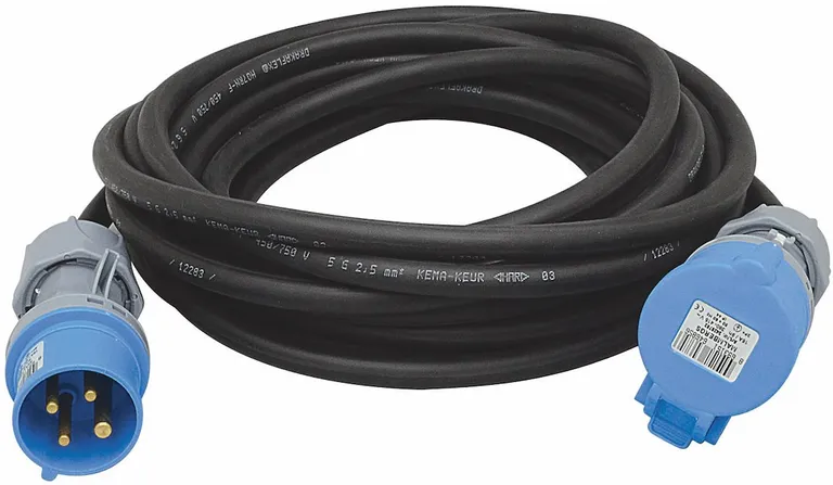 Skjøtekabel, CEE, NMHVO, 4G6mm2, 32A, 3-fas, 230V, IP44