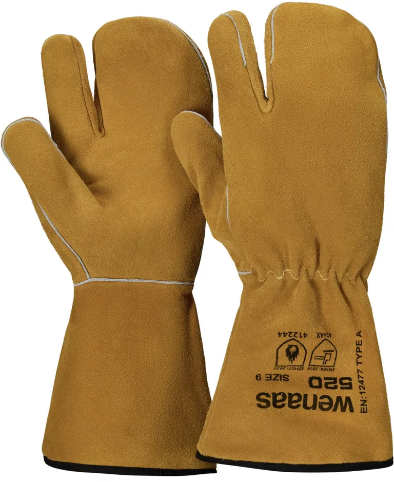 Hanske, Wenaas 520, Sveis, Okseskinn, föret m/bomull.