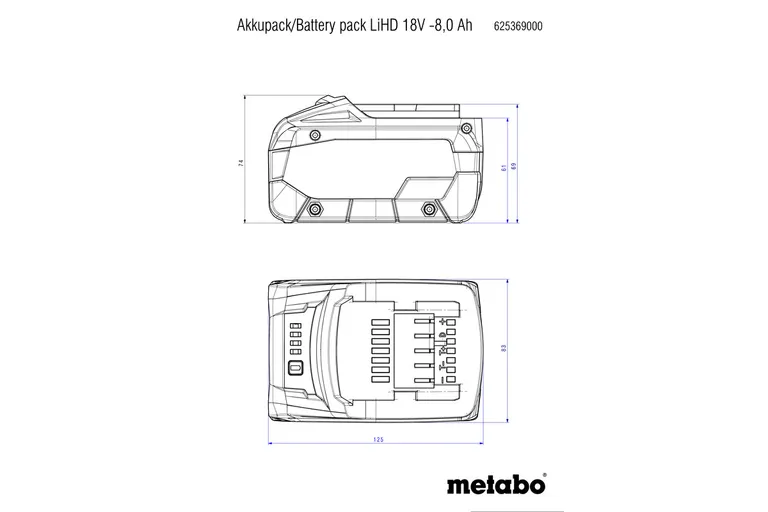 Metabo Batteri 18V 8,0 AH LI-HD