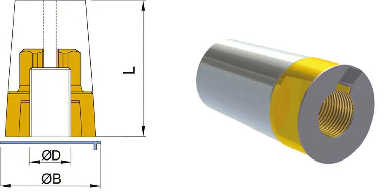 Komplett propellmutter med låseskive