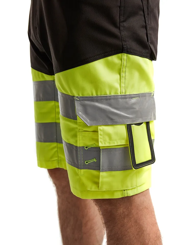 Varselshorts Med Stretch Svart/Gul