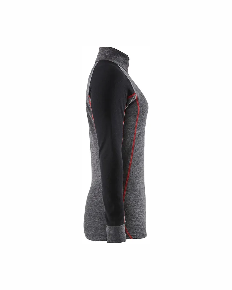 XWARM 100% Merino Undertøygenser Dame Grå/Svart