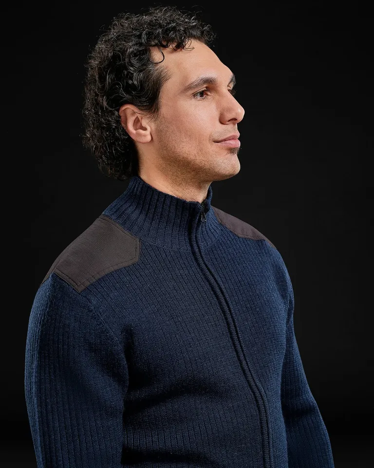 Voss Ulljakke med zip Marineblå