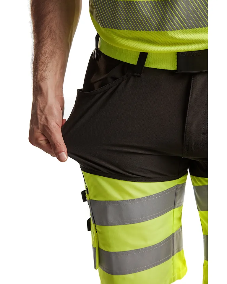 Varselshorts Med Stretch Svart/Gul