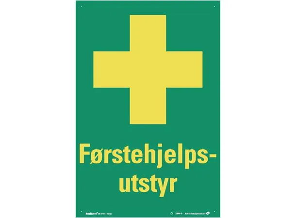 Skilt "Førstehjelpsutstyr" 200 x 300 mm