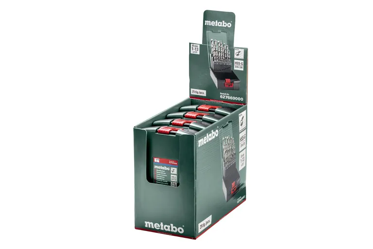 HSS-G-borsett metallbor 1-13 mm, 25-deler