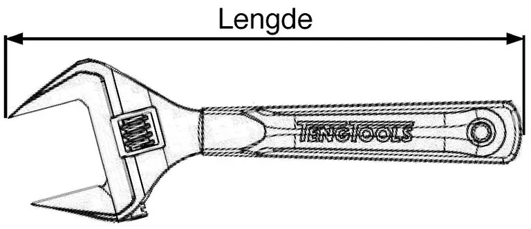 Skiftenøkkel WT 220mm, TengTools